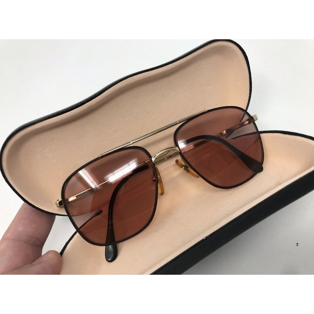 Lamy David Flex Black Gold Aviator Pilot Style Eyeglasses  Frames Flexhinge 57mm